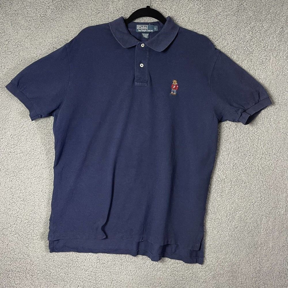 Vintage Ralph Lauren Polo Teddy Pocket Golf Shirt Short Sleeve Size Large - Picture 1 of 9